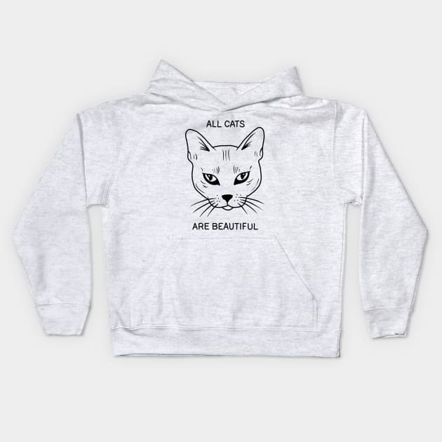 All Cats Are Beautiful Kids Hoodie by valentinahramov